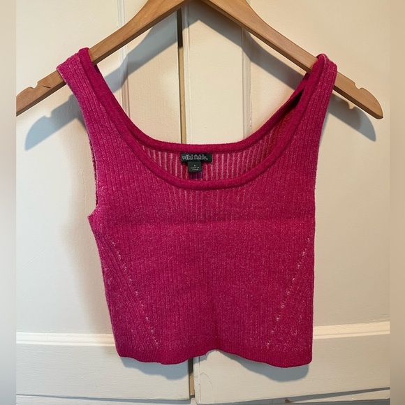 Wild Fable Pink Ribbed Crop Sweater Tank Top - Picture 1 of 3